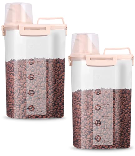 jutyum 2 Stück Vorratsdosen 3L, Waschmittel Aufbewahrung, Küche Organizer, Waschpulver Aufbewahrungsbox, Hundefutter Aufbewahrung, Aufbewahrungsbox Küche, Waschmittelbox, Futtertonne Vorratsgläser von jutyum