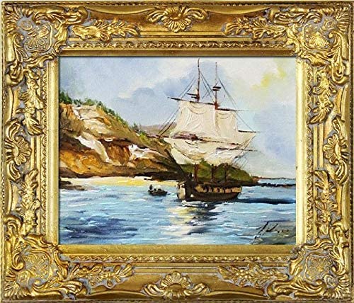 jvmoebel Gemälde Ölbild Bild Ölbilder Rahmen Bilder Schiffe Seefahrt Meer Ölgemälde 06132 von jvmoebel