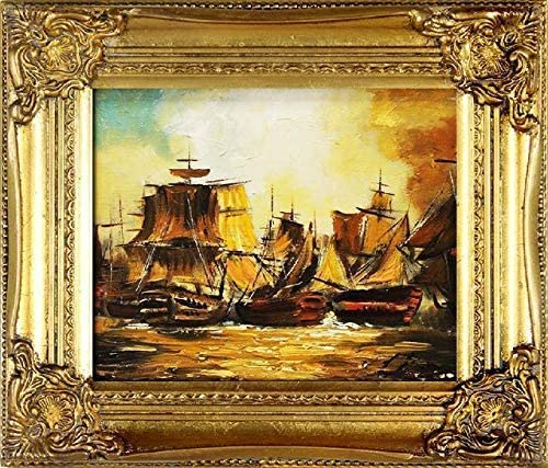 jvmoebel Gemälde Ölbild Bild Ölbilder Rahmen Bilder Seefahrt Schiffe Meer Ölgemälde 01102 von jvmoebel