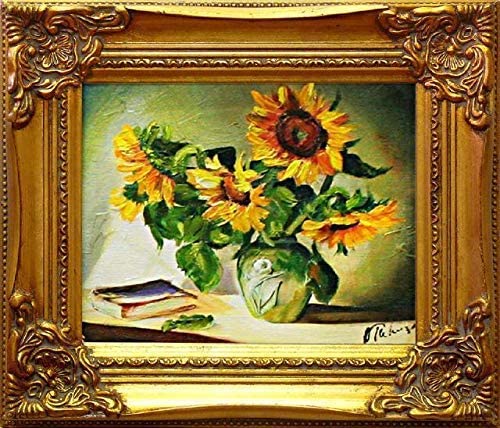 jvmoebel Sonnenblumen - Blumen Pflanzen Bilder Gemälde Ölbilder Ölbild Mit Rahmen G02371 von jvmoebel