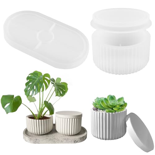 3 Stück Sukkulente Kaktus Silikonform, Blumentopf Gießform Mit Deckel, Für Sukkulenten Und Kaktus Resin Form 3 Stück Sukkulente Kaktus Silikonform, Blumentopf Gießform Mit Deckel, Für Sukkulenten Und Kaktus Resin Form von jwogngls