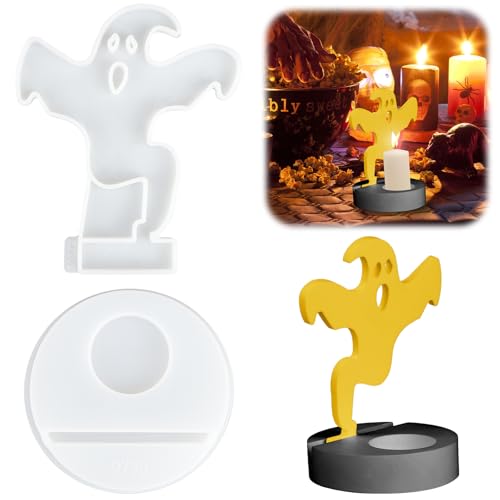 Halloween Silikonformen Gießformen Kerzenhalter, Gipsformen Zum Gießen mit Basis, Silikonform Geist Weich, Formen für Gips Gießen für Handwerk Ornamente Fondant Duftkerze Soap Halloween Silikonformen Gießformen Kerzenhalter, Gipsformen Zum Gießen mit Basis, Silikonform Geist Weich, Formen für Gips Gießen für Handwerk Ornamente Fondant Duftkerze Soap von jwogngls