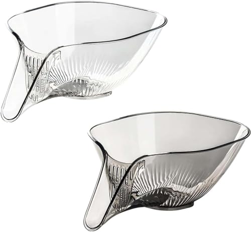 jwogngls 2 Stück Abtropfkorb-Trichter, Multifunktionale Abtropfschale aus Kunststoff, Haushalts-Küchenutensilien, Lebensmittel-Abtropfkorb mit Trichter jwogngls 2 Stück Abtropfkorb-Trichter, Multifunktionale Abtropfschale aus Kunststoff, Haushalts-Küchenutensilien, Lebensmittel-Abtropfkorb mit Trichter von jwogngls