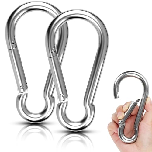 jwtyu 12x140mm Groß Karabinerhaken Edelstahl 2 Stück Edelstahl Karabiner Tragfähigkeit 500kg für Swing Lanyard DIY Zubehör Pulley Boot Camping Reisen Angeln jwtyu 12x140mm Groß Karabinerhaken Edelstahl 2 Stück Edelstahl Karabiner Tragfähigkeit 500kg für Swing Lanyard DIY Zubehör Pulley Boot Camping Reisen Angeln von jwtyu