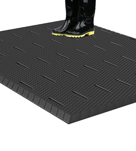 jxgzyy Fußmatte für den Außenbereich, Entwässerung, robuste Eingangsmatten mit rutschfester Unterseite, wasserdicht, niedriges Profil, Gummimatten, leicht zu reinigen, Fußmatte für Terrasseneingang von jxgzyy