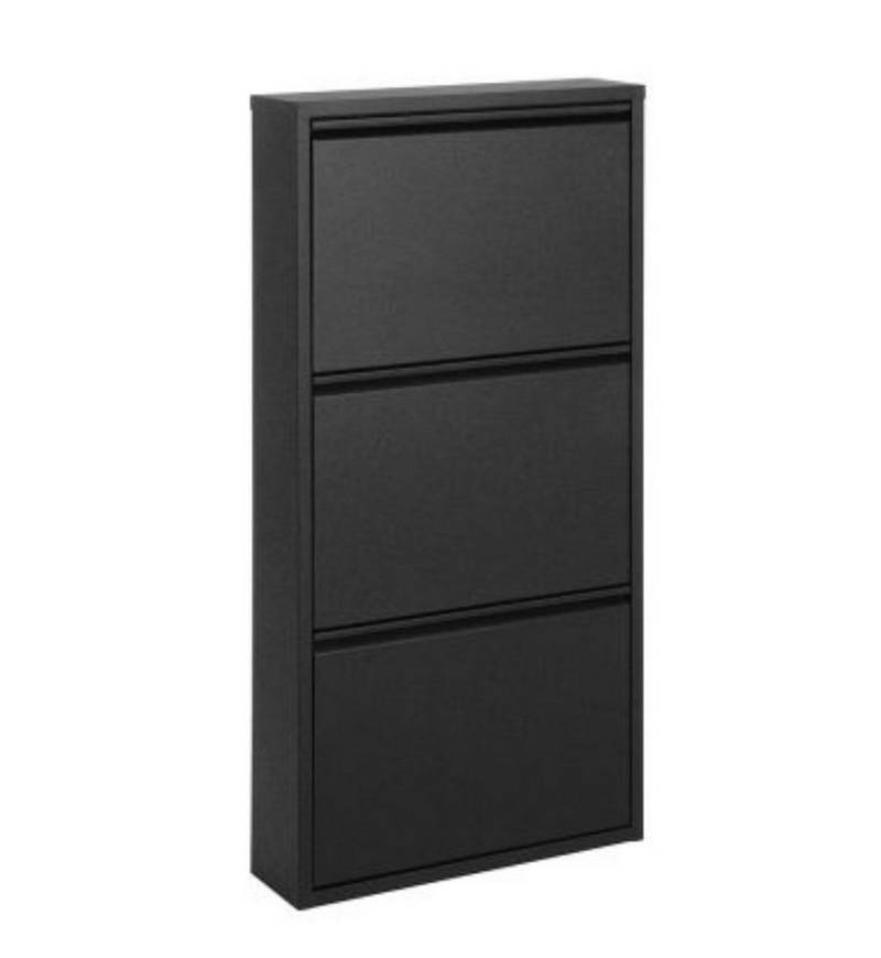 k-hometrends Schuhschrank KEKE 3 - BLACK stilvoller Schuhschrank, schmaler Organizer, 50x103x15cm von k-hometrends