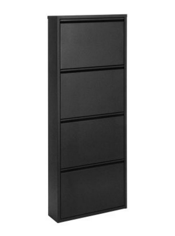 k-hometrends Schuhschrank KEKE 4 - BLACK stilvoller Schuhschrank, schmaler Organizer, 50x140x15cm von k-hometrends