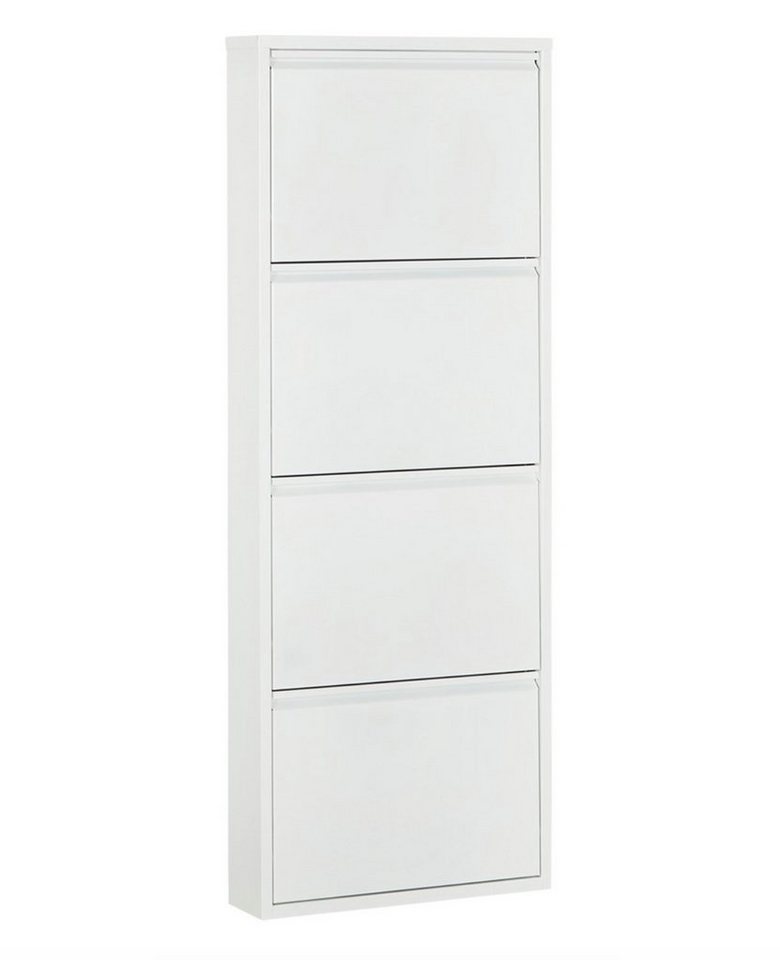 k-hometrends Schuhschrank KEKE 4 - WHITE stilvoller Schuhschrank, schmaler Organizer, 50x140x15cm von k-hometrends