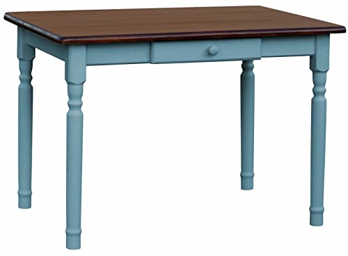 k koma Blau Esstisch Tisch mit Schublade Küchentisch Kiefer Holz Landhausstil - NEU Nuss (70 x 130) von k koma