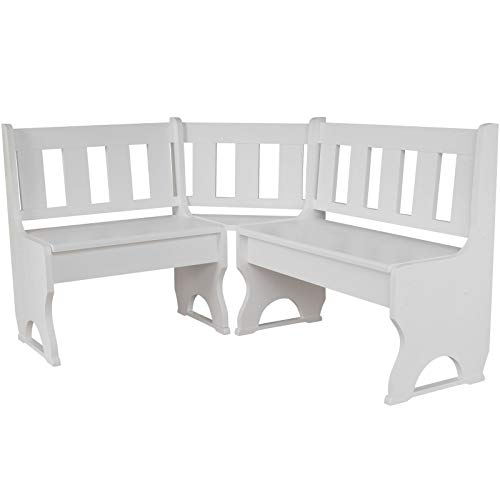 k koma Eckbank Kiefer MASSIVHOLZ NEU Weiß (140 x 180) von k koma