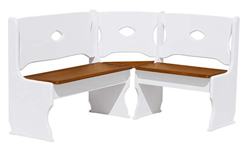 k koma Eckbank Kiefer MASSIVHOLZ Weiss und Eiche Farbe (100 x 200 cm) von k koma