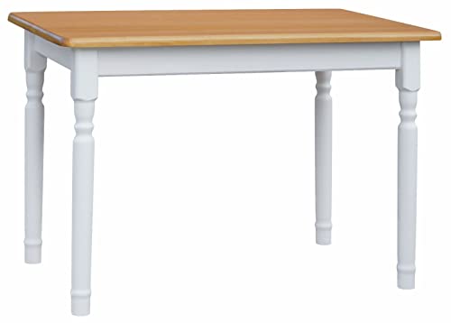 k koma Esstisch Küchentisch Tisch MASSIV Kiefer Holz weiß Honig Landhausstil - NEU Alder (60 x 70) von k koma