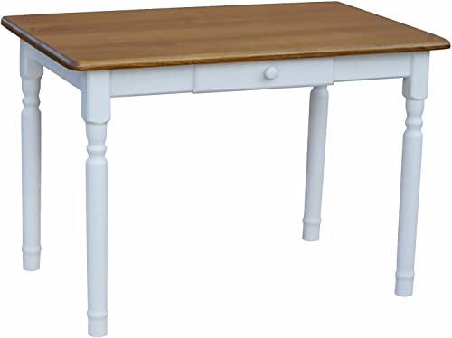 Esstisch Küchentisch Tisch MASSIV Kiefer weiß Honig MIT SCHUBLADE - NEU Eiche (70 x 100) von k koma