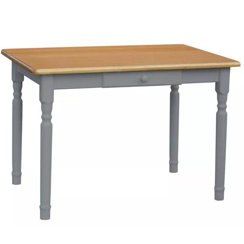 k koma Grau Esstisch mit Schublade Küchentisch Tisch Kiefer Holz Landhausstil - NEU Alder (80 x 80) von k koma