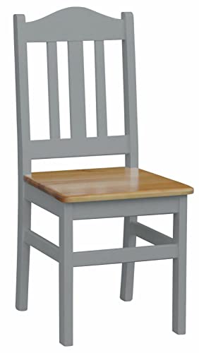 k koma Grau Stuhl MASSIV Kiefer Holz -NEU weiß Honig Landhausstil MASSIVHOLZ (Alder) von k koma