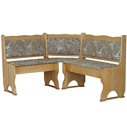 k koma Polster Eckbank Kiefer Holz, Alder Farbe mit Polsterung MASSIVHOLZ - NEU Blume HELL (120 x 200) von k koma