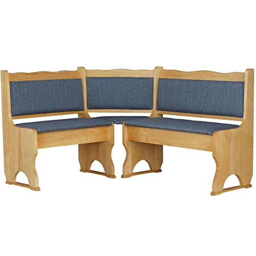 k koma Polster Eckbank Kiefer Holz, Alder Farbe mit Polsterung MASSIVHOLZ - NEU GRAU DUNKEL (120 x 200) von k koma