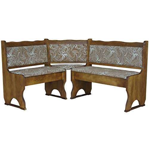 k koma Polster Eckbank Kiefer Holz, Eiche Farbe mit Polsterung MASSIVHOLZ - NEU Blume HELL (120 x 120) von k koma