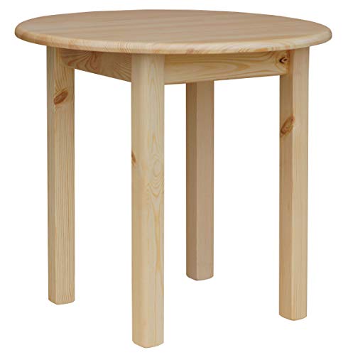 k koma Runder Kiefer Tisch Esstisch Küchentisch Speisetisch massiv Restaurant NEU Kiefer Lackiert (70 cm) von k koma