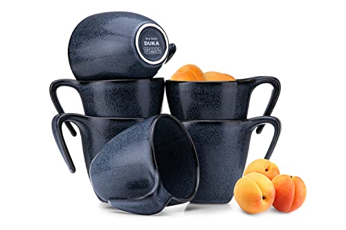 Konsimo Becher Set für 6 Personen aus Hartporzellan - 6er Set - TIME BLACK Teetassen - Kaffeetasse 300 ml (6-tlg) - Schwarz von k. konsimo.