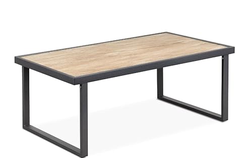 Konsimo Gartentisch 118x45x65 cm - Balkontisch aus Stahl - Wetterfest Gartenmöbel Lounge - UV-beständigerTisch für Garten, Balkon, Terrasse - Modern Outdoor Tisch - Anthrazit von k. konsimo.