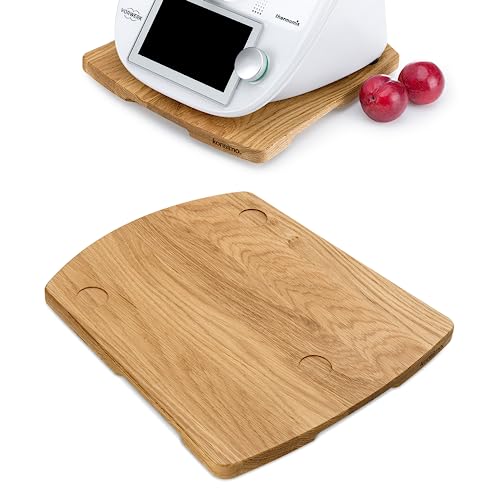 Konsimo Gleitbrett aus Massivholz - Holzbrett für Küchenmaschine - Kuchen Zubehör - Zubehör für Thermomix TM31 TM5 und TM6 - Servierbrett Holz - Holzbrett Deko - Slider Tablett Holz - Eiche von k. konsimo.