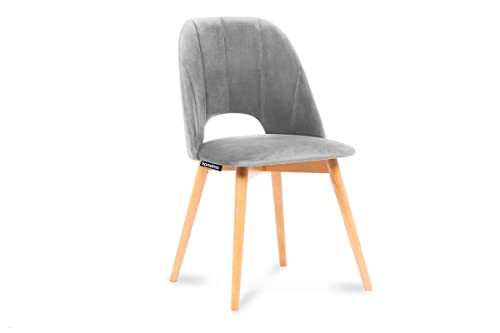 Konsimo Tino Esszimmerstühle – Modern Holzstuhl 86x48x44cm – Küchenstühle - Stuhl Esszimmer, Küche, Wohnzimmer - Universal Esstisch Stühle mit Weicher Polsterung - Grau von k. konsimo.