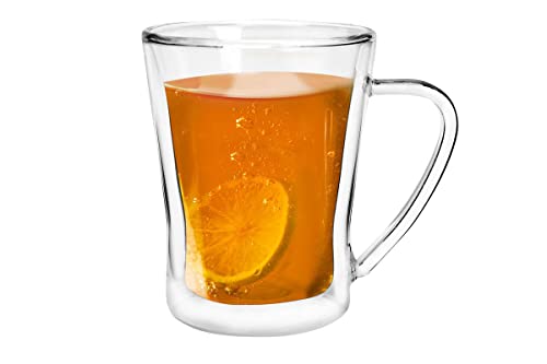 konsimo AMO Doppelwandige Kaffeegläser Cocktailgläser Wassergläser Teeglas Teegläser mit Henkel Tasse - 250 ml Durchsichtig konsimo AMO Doppelwandige Kaffeegläser Cocktailgläser Wassergläser Teeglas Teegläser mit Henkel Tasse - 250 ml Durchsichtig von k. konsimo.