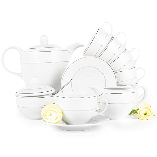 konsimo Amelia Satin Cappuccino Tassen Set Kaffeetassen 6er Set Tasse Kaffeetassen mit Untertasse 250 ml kaffeebecher Set von k. konsimo.