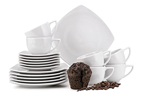 konsimo CARLINA Cappuccino Tassen Set Kaffeetassen 6er Set Tasse Kaffeetassen mit Untertasse 180 ml Kaffeebecher Set von k. konsimo.