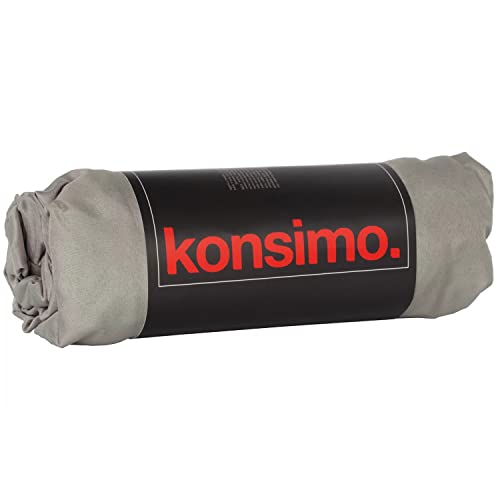 konsimo DELIO Spannbettlaken Spannbetttuch Bettlaken Mikrofaser 140 x 200 cm Grau von k. konsimo.