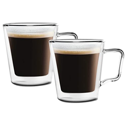 konsimo DIVA Doppelwandige Kaffeegläser Cocktailgläser Wassergläser Teeglas Teegläser Tasse - 400 ml Durchsichtig 2er set von k. konsimo.
