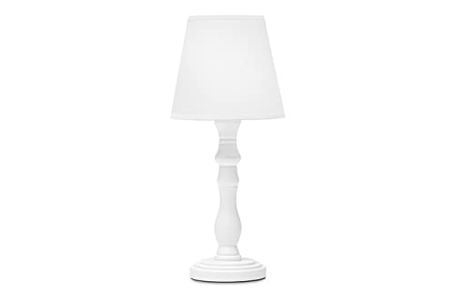 konsimo GITTA Retro Tischlampe - Shabby Vintage Schreibtischlampe für Wohnzimmer, Schlafzimmer und Flur - Tischleuchten Leselampe - Desk Lamp - Lampen Bürolampe Weiß von k. konsimo.