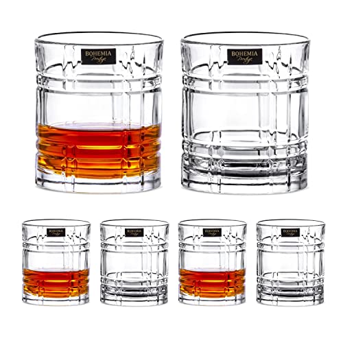 konsimo PRESTIGE SEMPRE Whisky Gläser 6er Set - Kristallgläser - Gin Gläser - Trinkgläser für Whiskey Rum Bourbon Scotch Cognac und Brandy – Eleganter Cocktailgläser - Whiskey Glas 340 ml von k. konsimo.