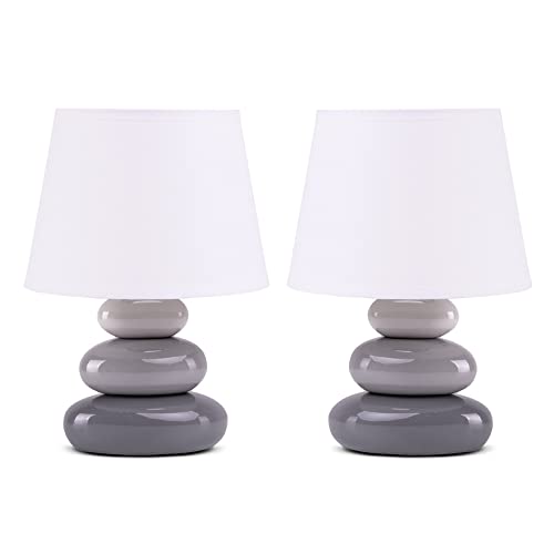 konsimo SALU 2er Set Tischlampe - Schreibtischlampe für Wohnzimmer, Schlafzimmer und Flur - Tischleuchten Leselampe - Desk Lamp - Lampen Bürolampe - Grau/Weiß - Table Lamp konsimo SALU 2er Set Tischlampe - Schreibtischlampe für Wohnzimmer, Schlafzimmer und Flur - Tischleuchten Leselampe - Desk Lamp - Lampen Bürolampe - Grau/Weiß - Table Lamp von k. konsimo.