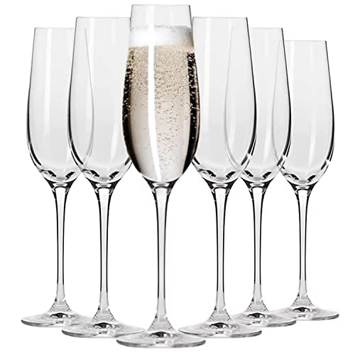 konsimo Sektgläser 6er Set - Aperol Spritz Gläser Rotweingläser Weißweingläser Weingläser Set von 6 – Weinglas – Aperitifgläser - Kristallgläser Champagner - 180 ml von k. konsimo.