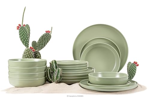 Konsimo. Geschirrset 6 Personen - VICTO Teller Set Modern 18 Teilig - Tafelservice & Geschirrsets - Kombiservice 6 Personen - Steingut Service für Familie - Geschirr Grün Konsimo. Geschirrset 6 Personen - VICTO Teller Set Modern 18 Teilig - Tafelservice & Geschirrsets - Kombiservice 6 Personen - Steingut Service für Familie - Geschirr Grün von k. konsimo.