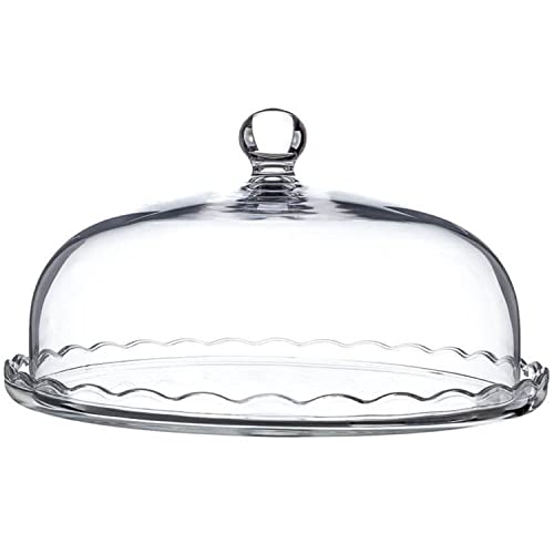 konsimo. SWEET LINE Tortenplatte – Kuchenplatte – Tortenständer - Tortenplatte glas – Kuchenstand - Kuchenplatte Rund – Tortenständer Welle 32 x 17 cm Transparent von k. konsimo.