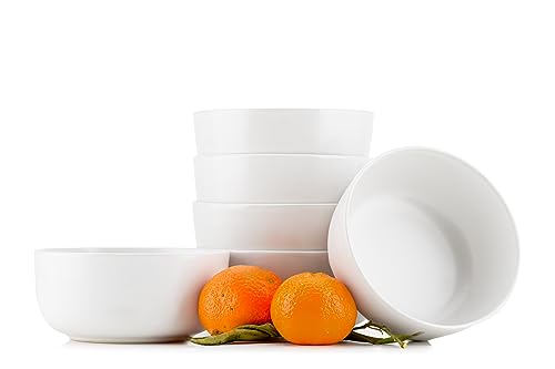Konsimo. Elegant Schalen Set 6er - VICTO Müslischalen - Suppenschalen Schüssel aus Keramik - Modern Servierschale und Salatschüssel - 14,5 cm - Weiß von k. konsimo.