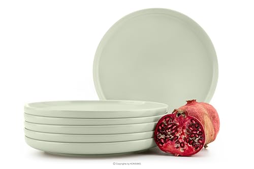 Konsimo. Speiseteller Set für 6 Personen - VICTO Tellerset aus Keramik - Teller Set 6er - Spülmaschinen - Mikrowellengeeignet - Moderne Großer Essteller - 27 cm - Beige von k. konsimo.