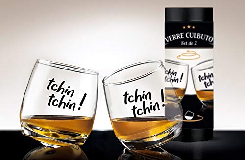 Widdop and Co 2 er Set Whisky Gläser Tchin, Tchin - Wackelglas, Schwenkglas,Perfekt für Zuhause, Restaurants und Partys Spülmaschinenfest von Widdop and Co