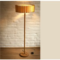 Stehlampe Modern Zylinder Cylinder Design Floor Lamp Standard Lamp Furnier Veneer Wood Oak Beech Textile Cable von kOnzeptreyhe