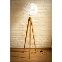 Tripod Stehlampe Dreibein Retro 60 - 70Iger Design Holz Tripod Foor Lamp Flower Wood Oak Or Beech Lampe von kOnzeptreyhe