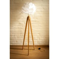 Tripod Stehlampe Dreibein Retro 60 - 70Iger Design Holz Tripod Foor Lamp Flower Wood Oak Or Beech Lampe von kOnzeptreyhe