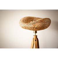 Tripod Stehlampe Holz Vogelnest Design Rattan Floor Lamp Standard Lamp von kOnzeptreyhe