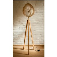 stehlampe Dreibein Retro 60 - 70Iger Design Holz Tripod Floor Lamp Wood Oak Beech von kOnzeptreyhe