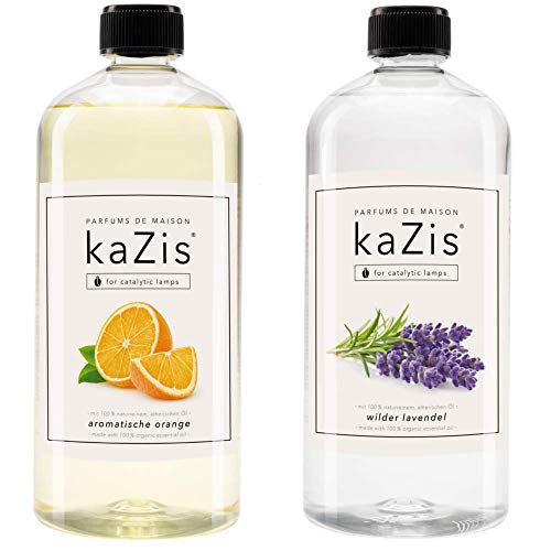 KAZIS® I Aromatische Orange + Wilder Lavendel I 2 x 1 Liter I Für Alle Katalytischen Lampen geeignet von KAZIS