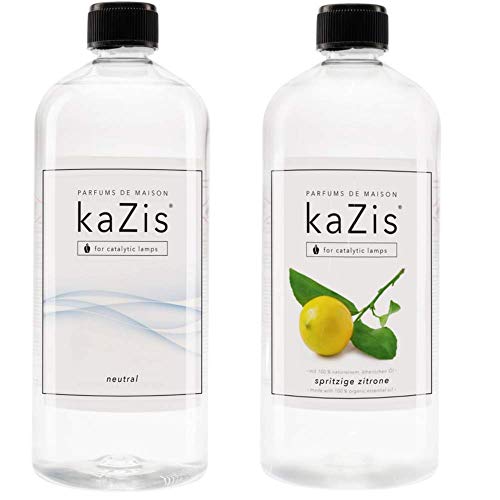 KAZIS® I Duft-Set Neutrale Essenz + Spritzige Zitrone I 2 x 1 Liter I Für Alle Katalytischen Lampen geeignet KAZIS® I Duft-Set Neutrale Essenz + Spritzige Zitrone I 2 x 1 Liter I Für Alle Katalytischen Lampen geeignet von KAZIS