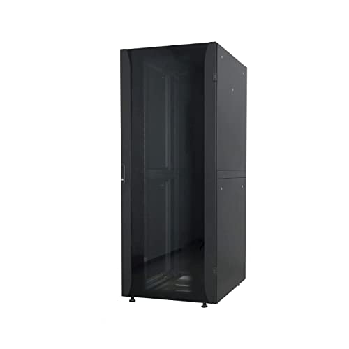 Kab24® Netzwerkschrank Serverschrank Wandhehäuse Netzwerk Wandschrank Wandverteiler SOHO Schrank 19 Zoll Premium Line, 32 HE, 1589 (H) x 600 (B) x 800 (T) mm, vollständig montiert, schwarz von kab24