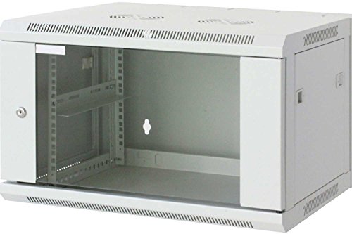 Kab24® Netzwerkschrank Serverschrank Wandhehäuse Netzwerk Wandschrank Wandverteiler SOHO Schrank grau 19 Zoll 12 HE H:63,5 x B:57 x T:45cm von kab24